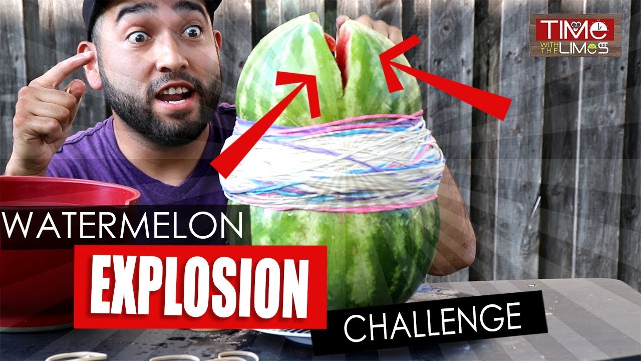 Watermelon Rubber Bands Slow Motion_EXPLOSION