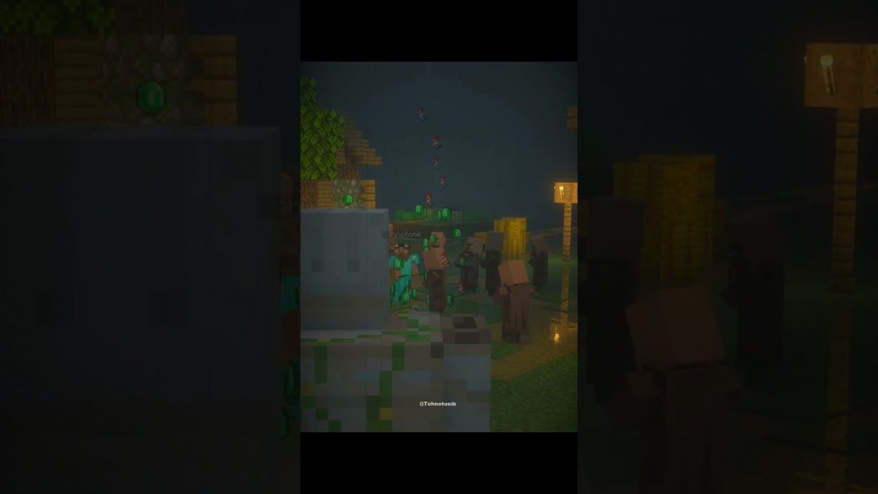 Момент героя деревни Minecraft