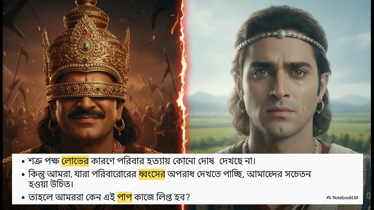 Bhagavat Gita- Bengali Versoin-গীতার আলোকে  অর্জুনের ধর্ম সংকট -1.36 - 1.40
