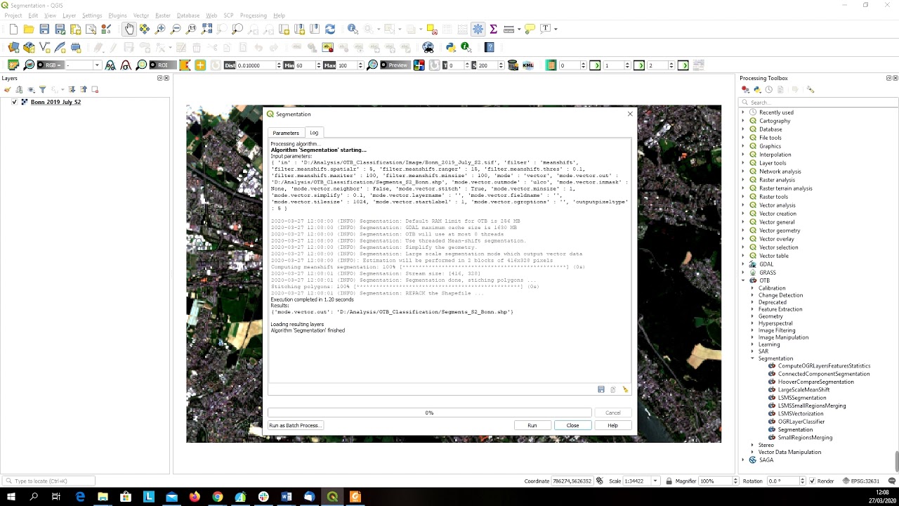 Segmentation in QGIS with Orfeo Toolbox
