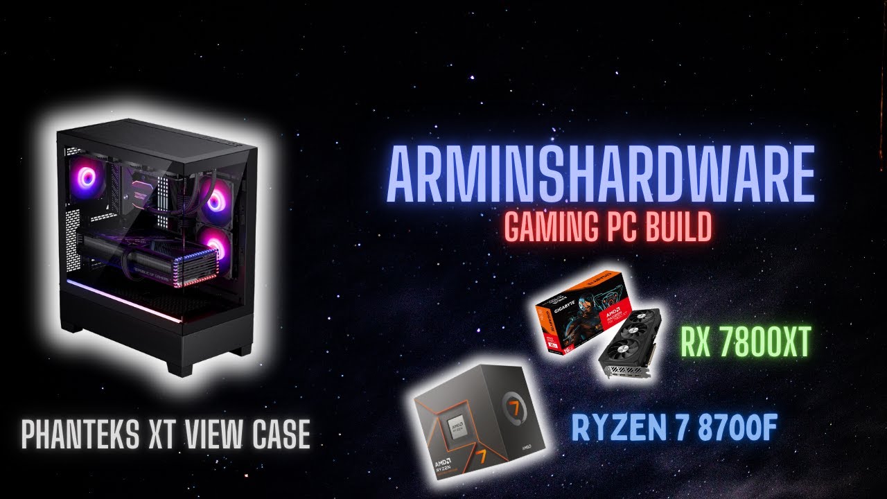 Wir bauen einen Gaming PC mit Phantkes XT View AMD Ryzen 7 8700F RX 7800XT PC Black Build