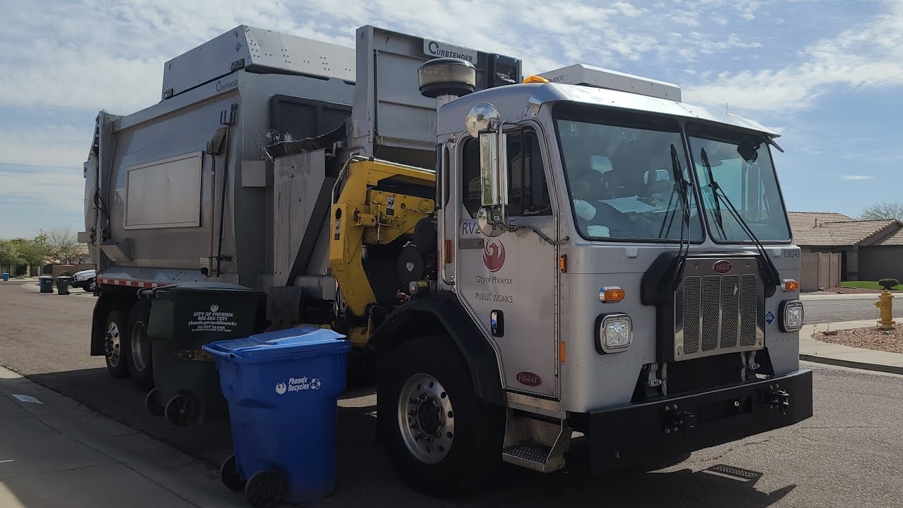 City of Phoenix: 3 Curbtenders, Heil, and Scorpion Garbage Trucks Packing on Trash and Recycling!!!!
