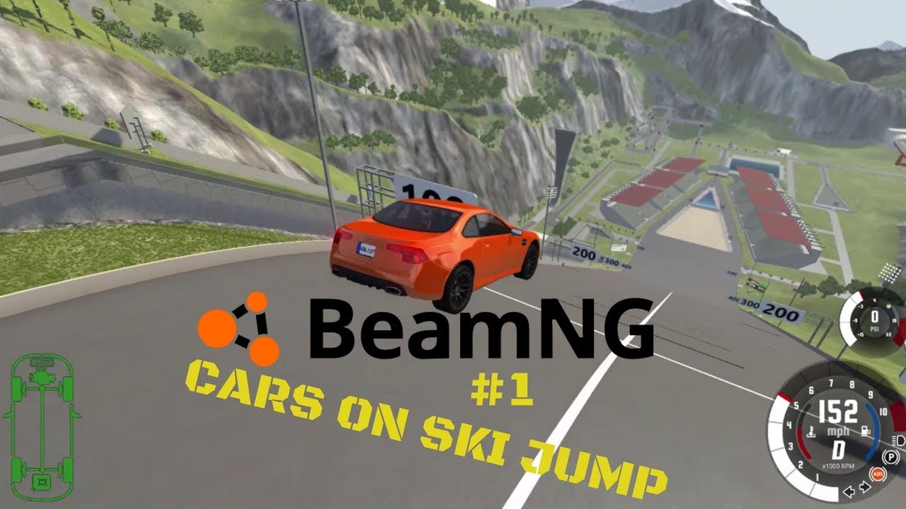 Jump Crashes (#1) - Cars on ski jump - BeamNG Drive #1