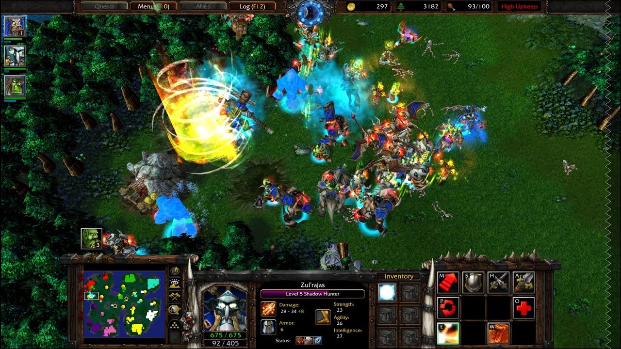 1 Orc and 3 Humans vs 4 Insane Night Elves