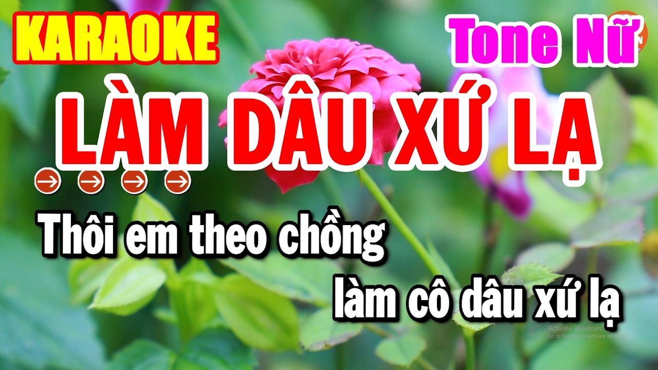 Karaoke Làm Dâu Xứ Lạ Tone Nữ Nhạc Sống Chuẩn Trữ Tình Dễ Hát | Hải Tiên