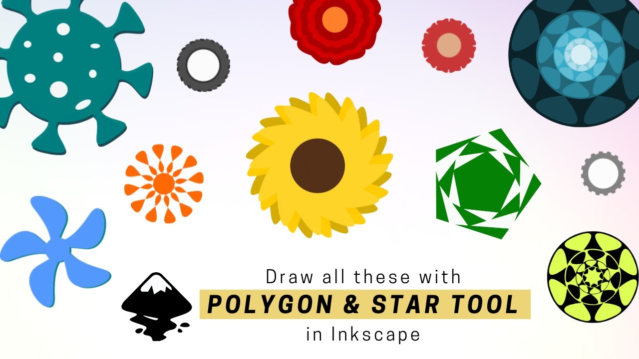 Vector Art Examples using Polygon & Star Tool | Inkscape Tutorial for Beginners