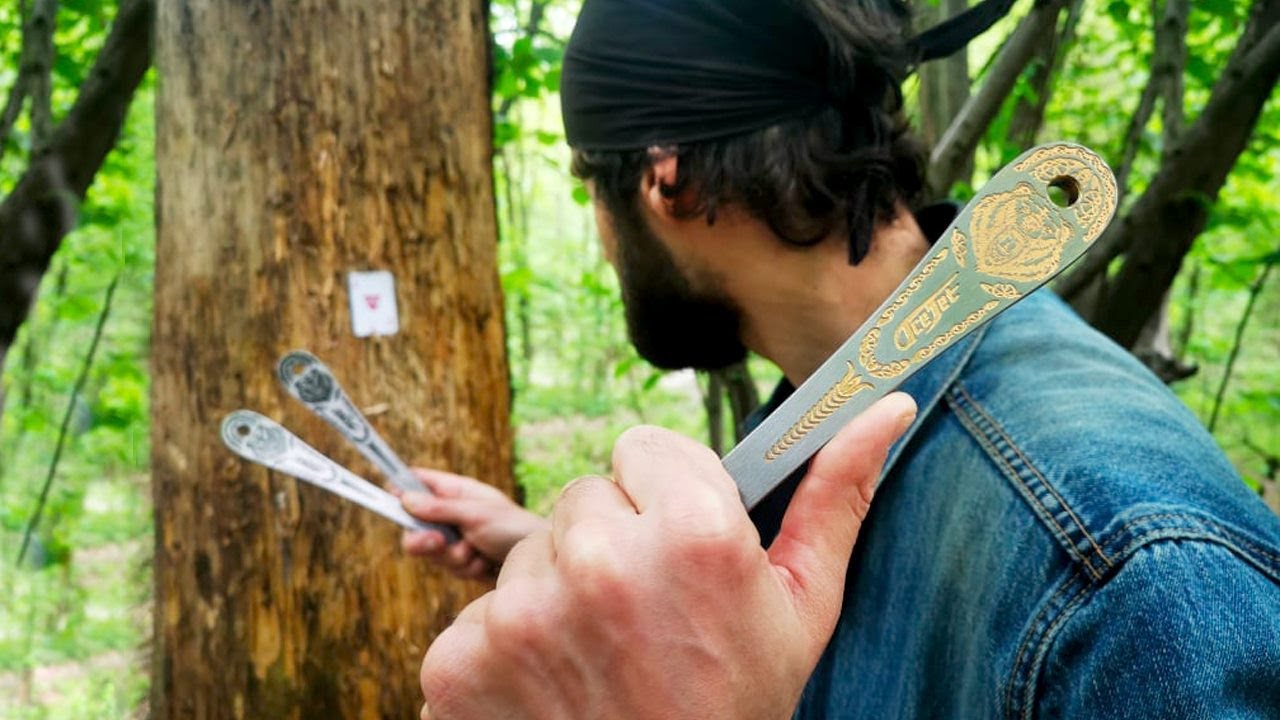 24k Gold Throwing Knives (D2 Steel Series) Unboxing/Review/Test