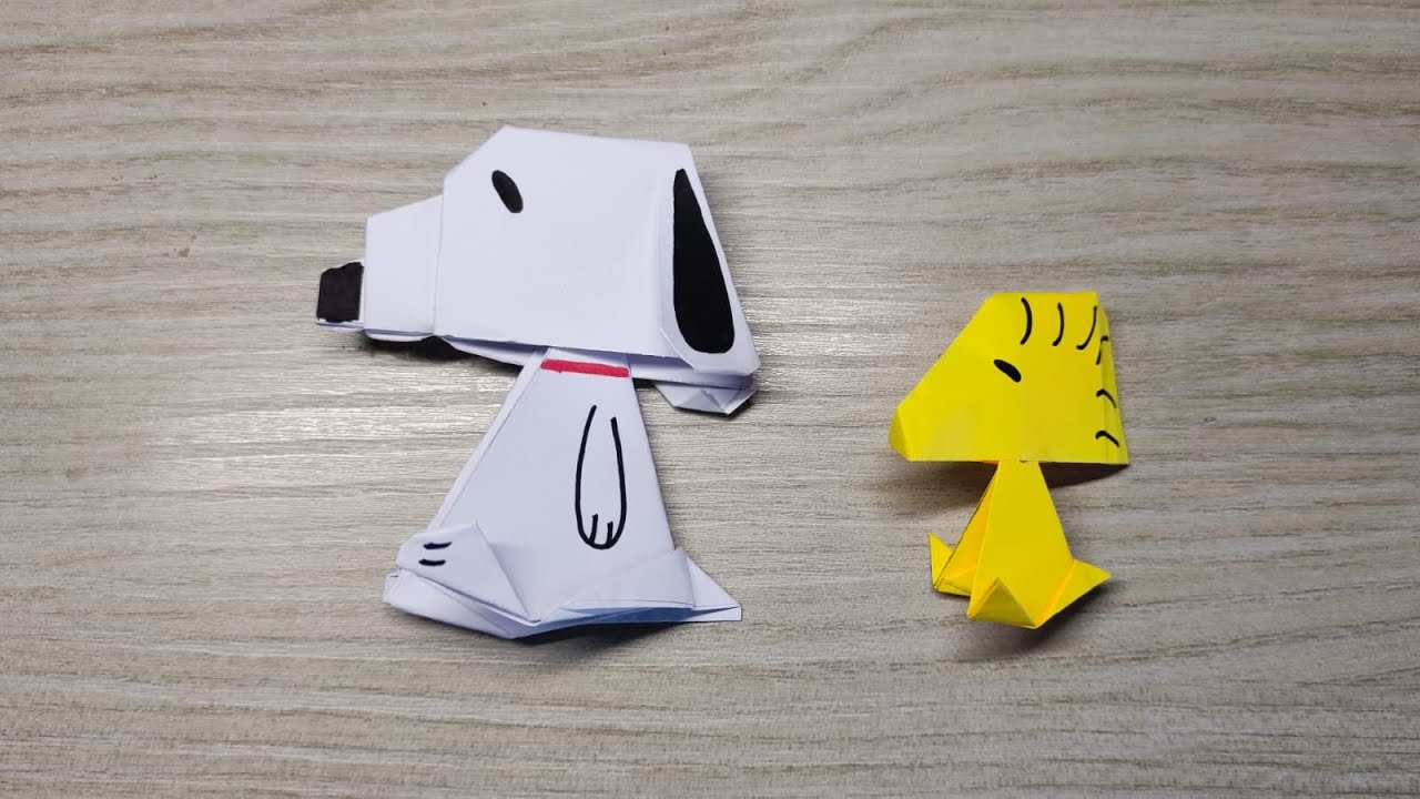 Origami: Snoopy e Woodstock! Creazioni super facili! #origami #papercrafting