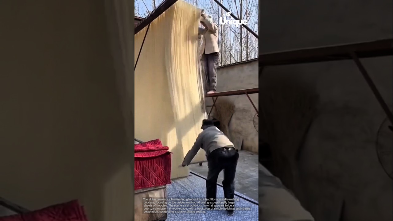 Giant noodle sheet: the amazing process of sun-drying noodles