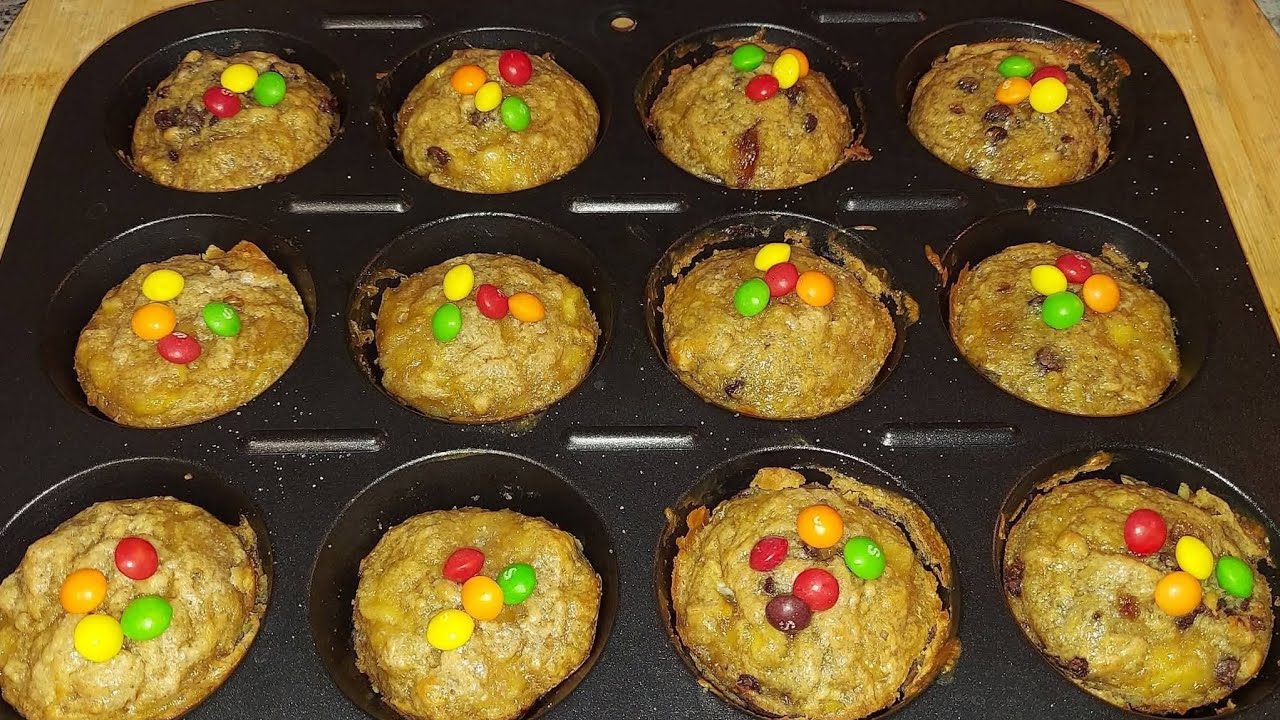 BANANA 🍌 🧁 (PART 2.) 🥚 PEANUT 🥜 BUTTER 🍫 MUFFINS 🧁 😋 🌙 🏡 🏠 👍 👌 😃 