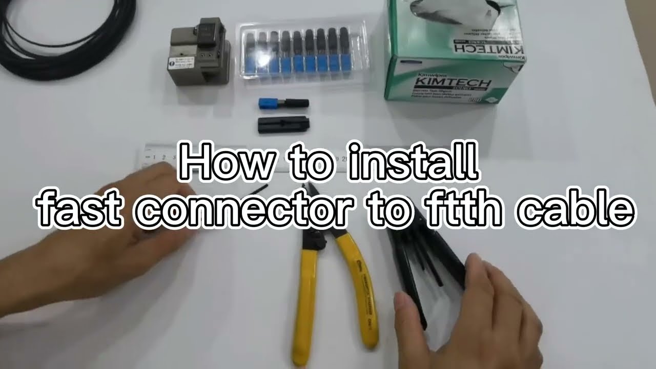 How to install fast connector to ftth cable #ftth #fastconnector #connector #fiber