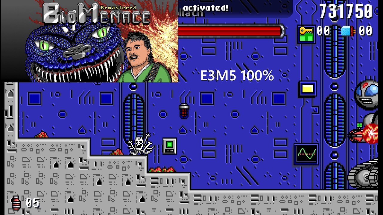 Bio Menace Remastered E3M5 Hard с комментариями