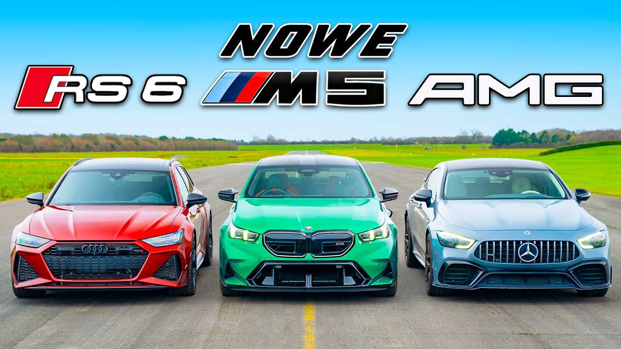 Nowe BMW M5 v RS6 Performance v AMG GT 63: DRAG RACE