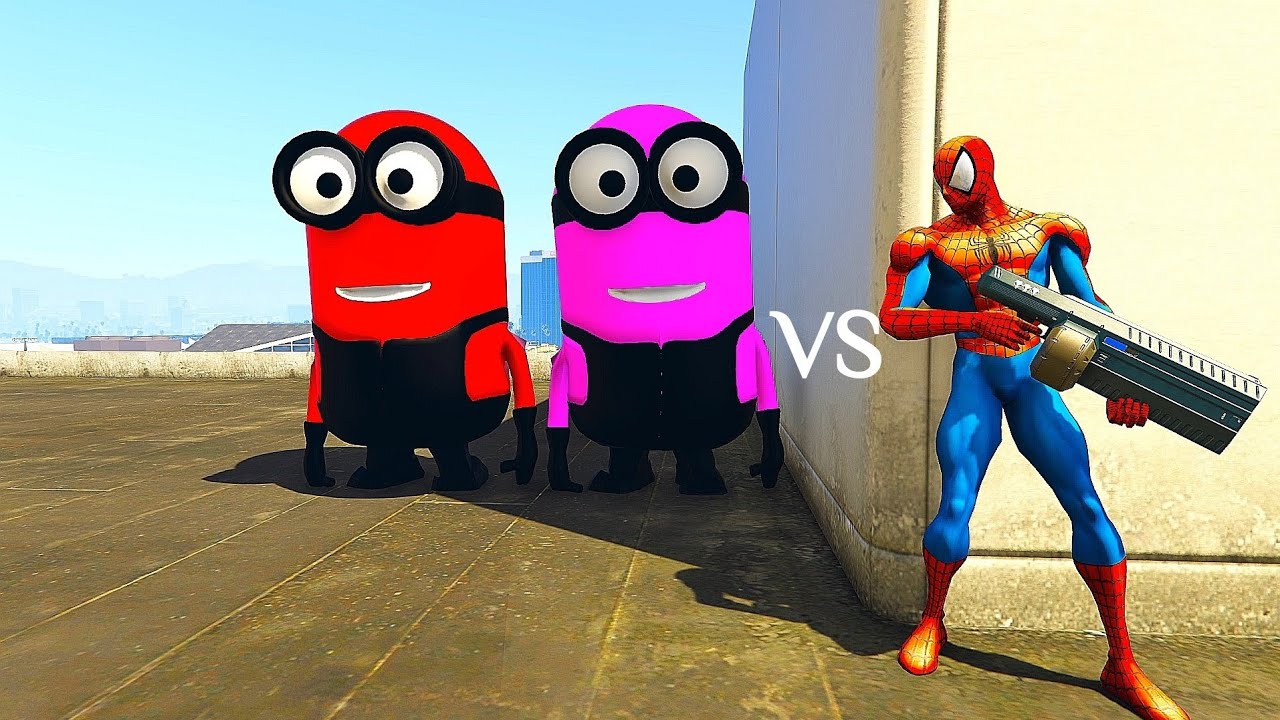 Epic Spider-Man vs Minions Fight 💥 GTA 5 Mod Gameplay