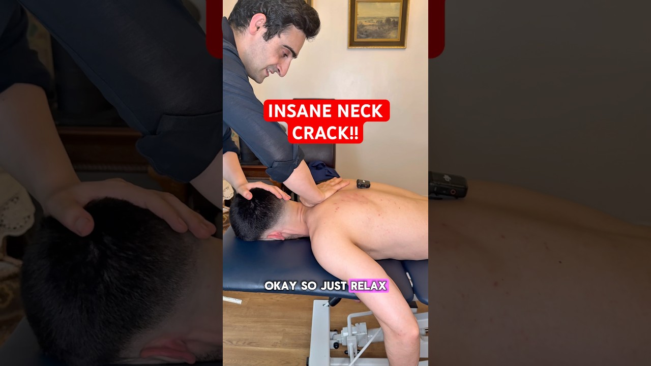 EXTREMELY LOUD AND SATISFYING NECK CRACK!! #asmr #satisfying #osteopath #chiropractic