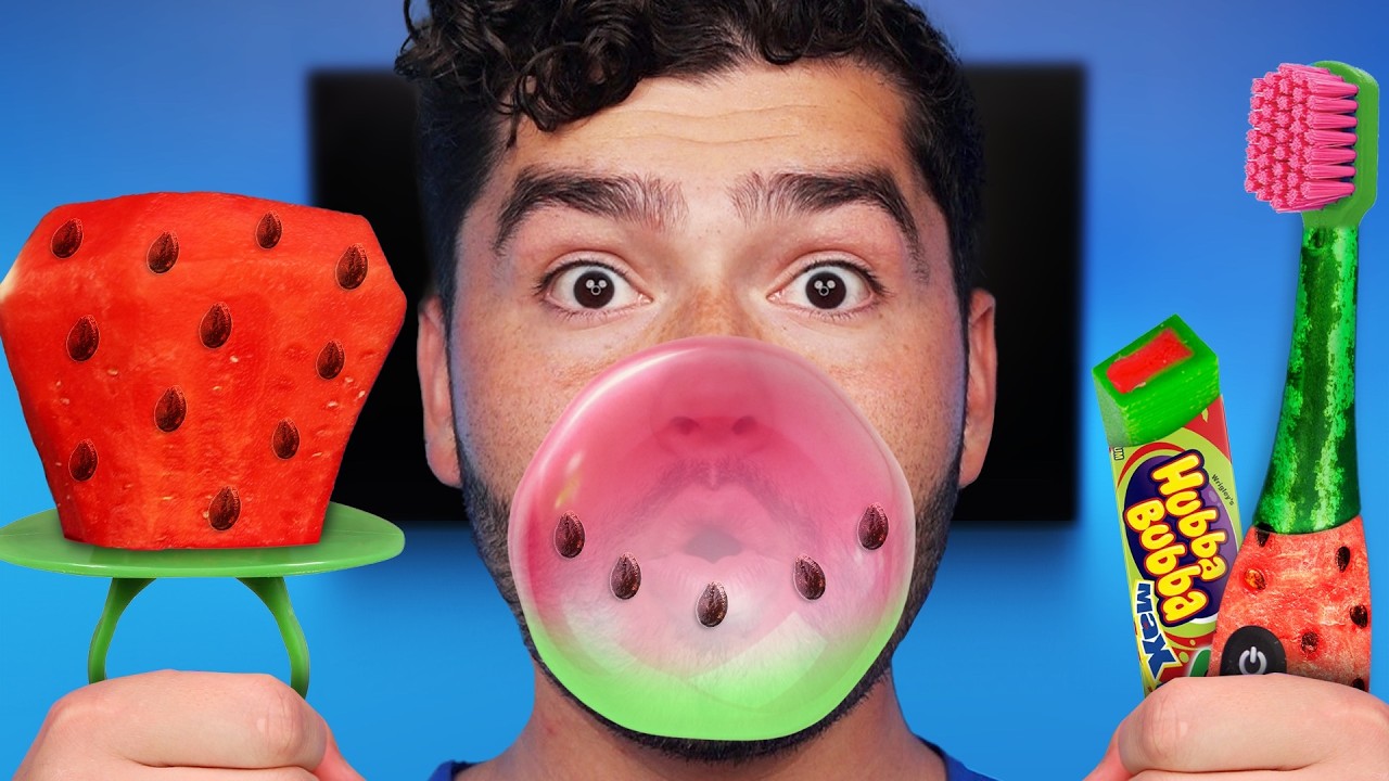 Арбузная ГУМ своими руками против зубной щетки Hubba Bubba!?