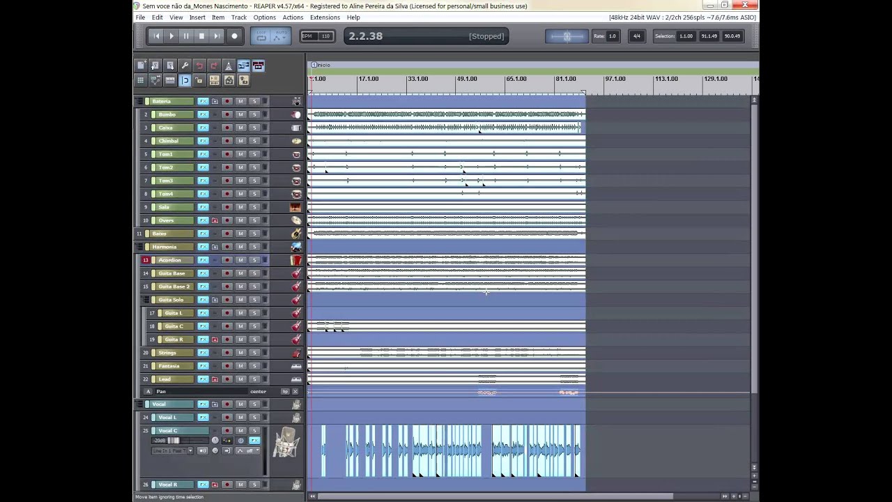 REAPER 4 - Auto color Icon (Icones e cores automáticas pelo nome) com Márcio Mourão