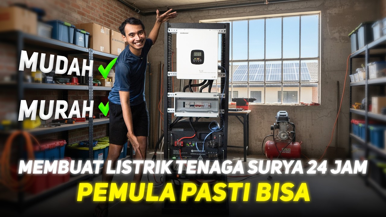 PLTS 24 JAM, PLN Rp.0  RINCIAN BIAYA DETAIL , UNTUK SERVER INTERNET, RUMAH & PORTABLE [ PEMULA ]