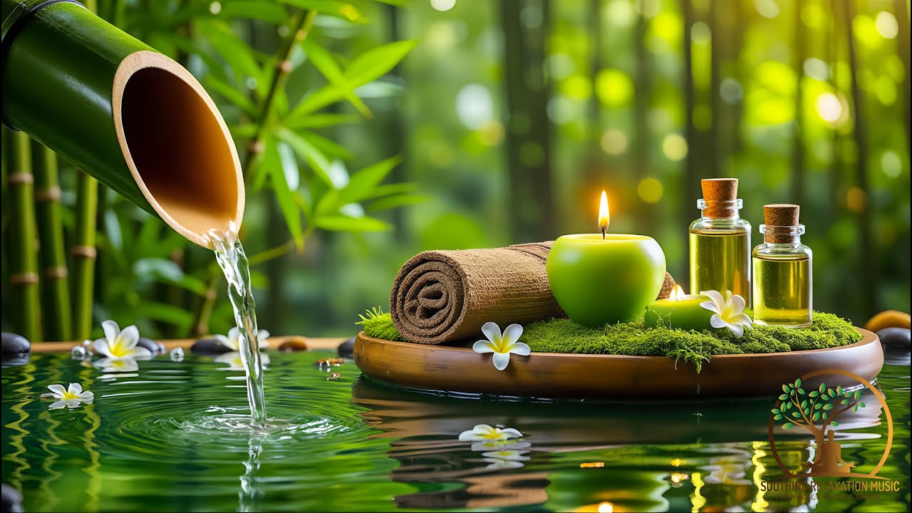 Beautiful Relaxing Music 🌿 Bamboo Water Sounds, Deep Healing to Release Stress, Calm Your Mind