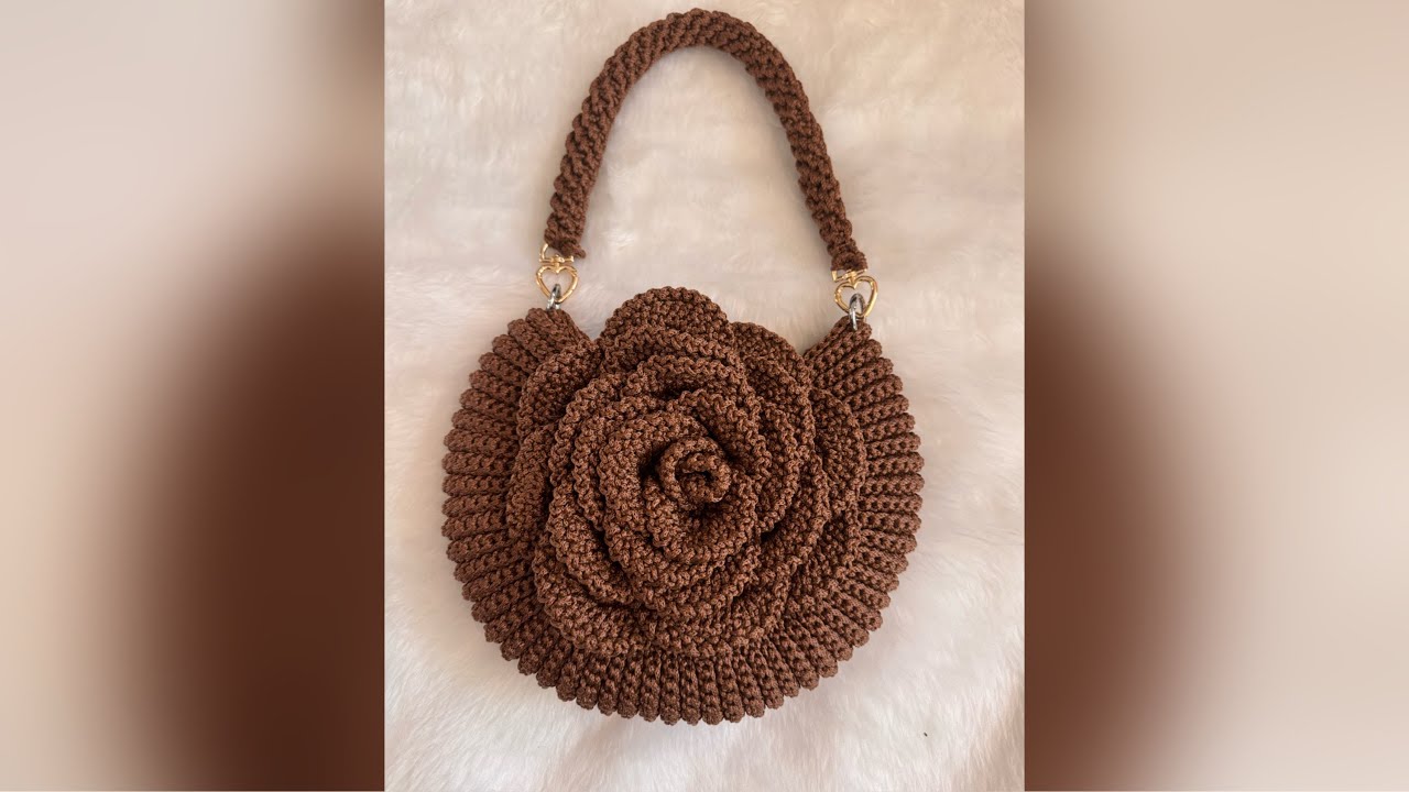 آموزش کیف مکرومه گل رز | Crochet Macrame Rose Bag | مدل جدید 2025