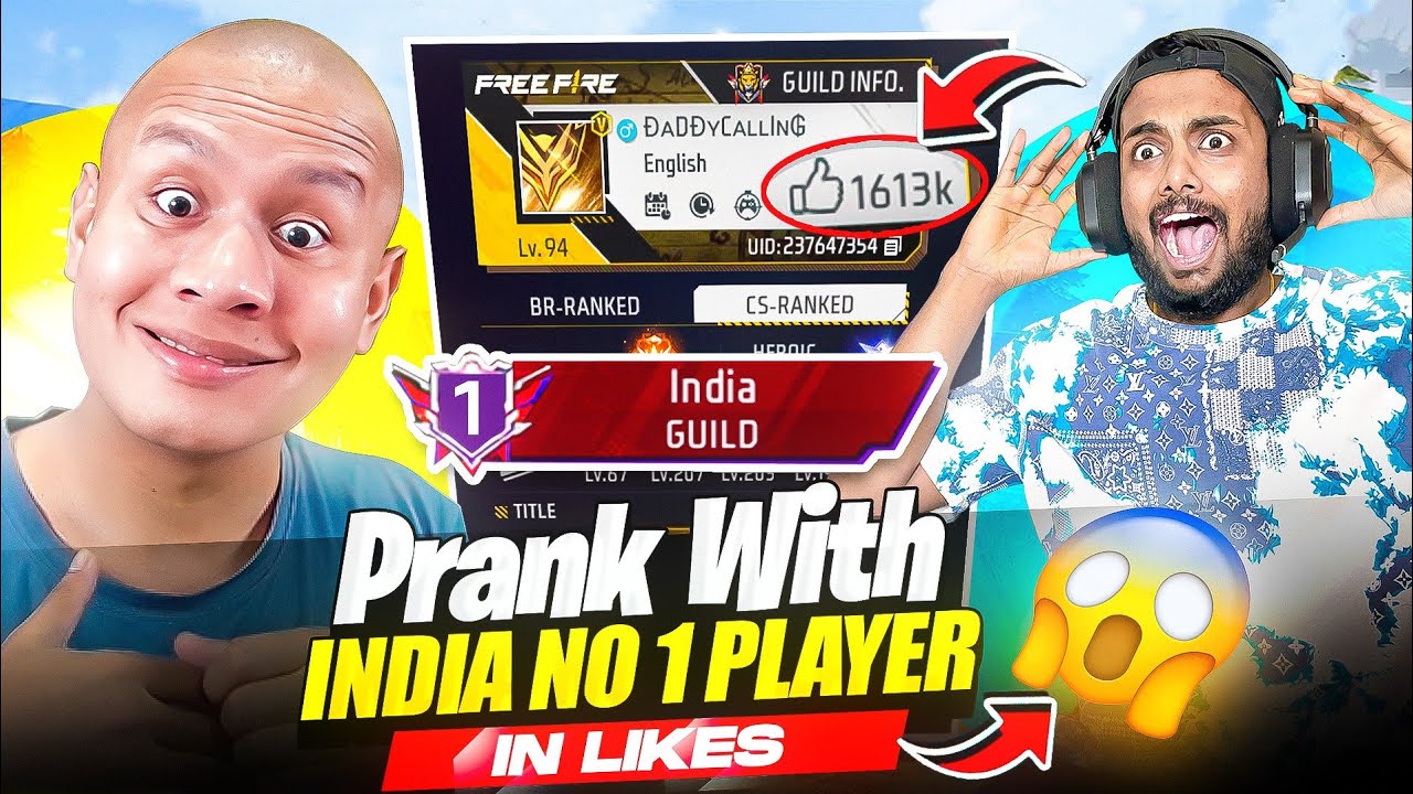 India No 1 Player Daady Calling In My Opponent Rank Game Looby - Garena Free Fire Max