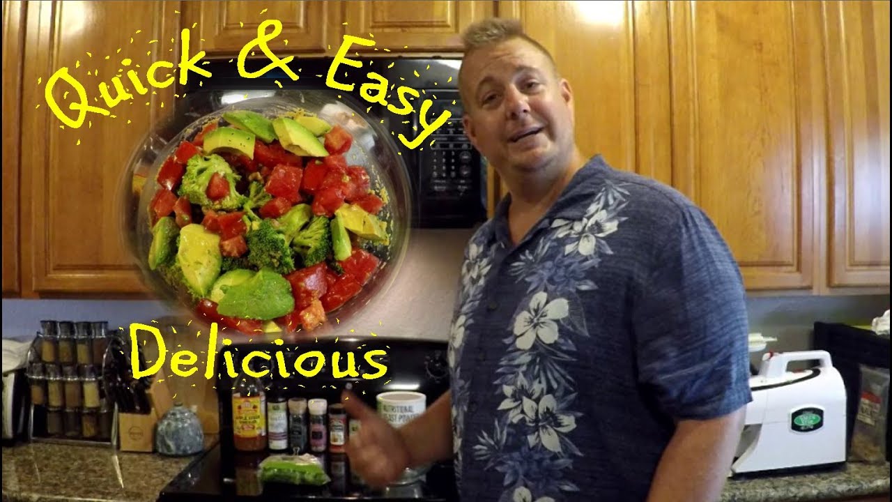 5 Minute Plant Based Meal | Raw Food Vegan Broccoli Bowl Recipe