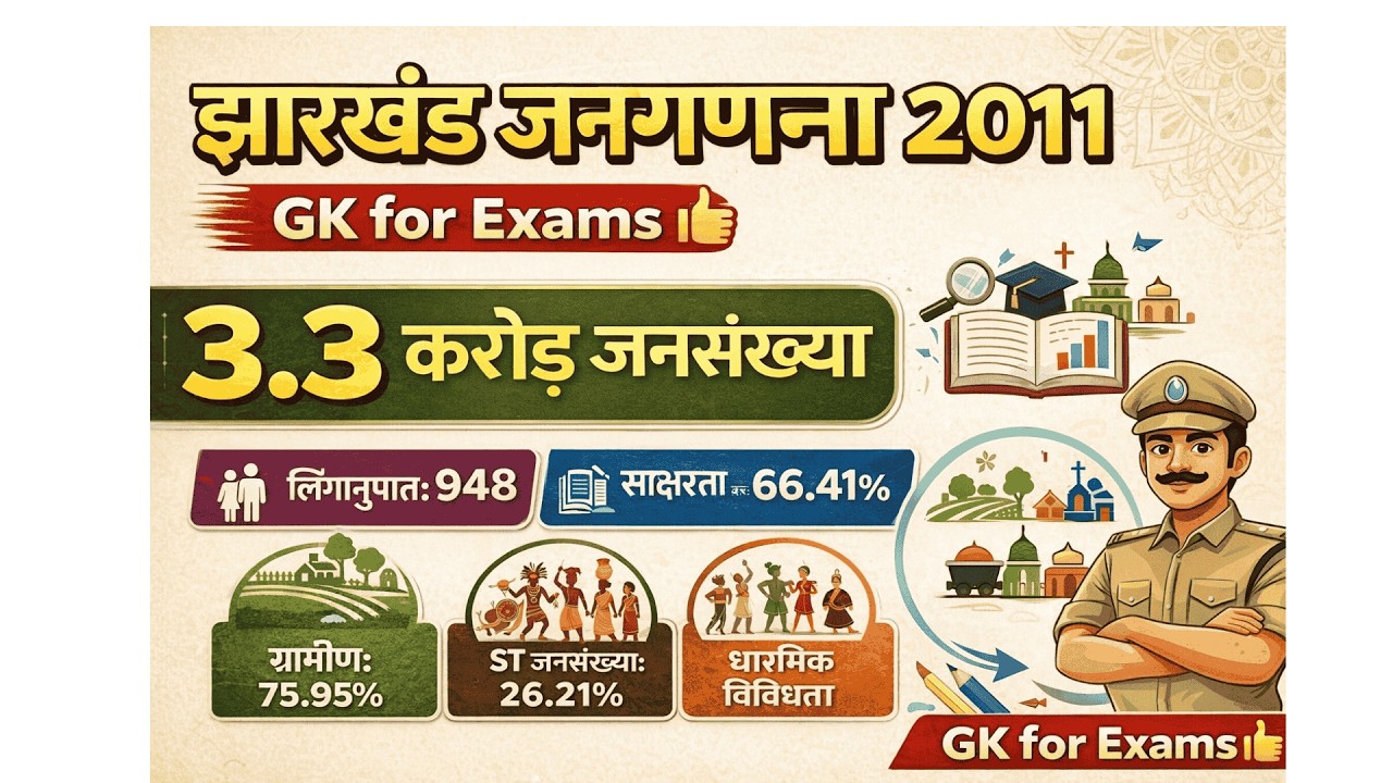 Jharkhand Census 2011 | झारखंड जनगणना 2011 | Population, Literacy & Sex Ratio | GK