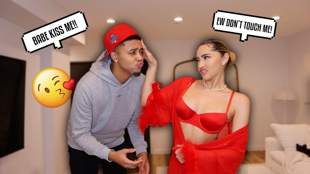 REJECTING MY BOYFRIEND'S KISSES WEARING THIS.. TO SEE HOW HE REACTS!!