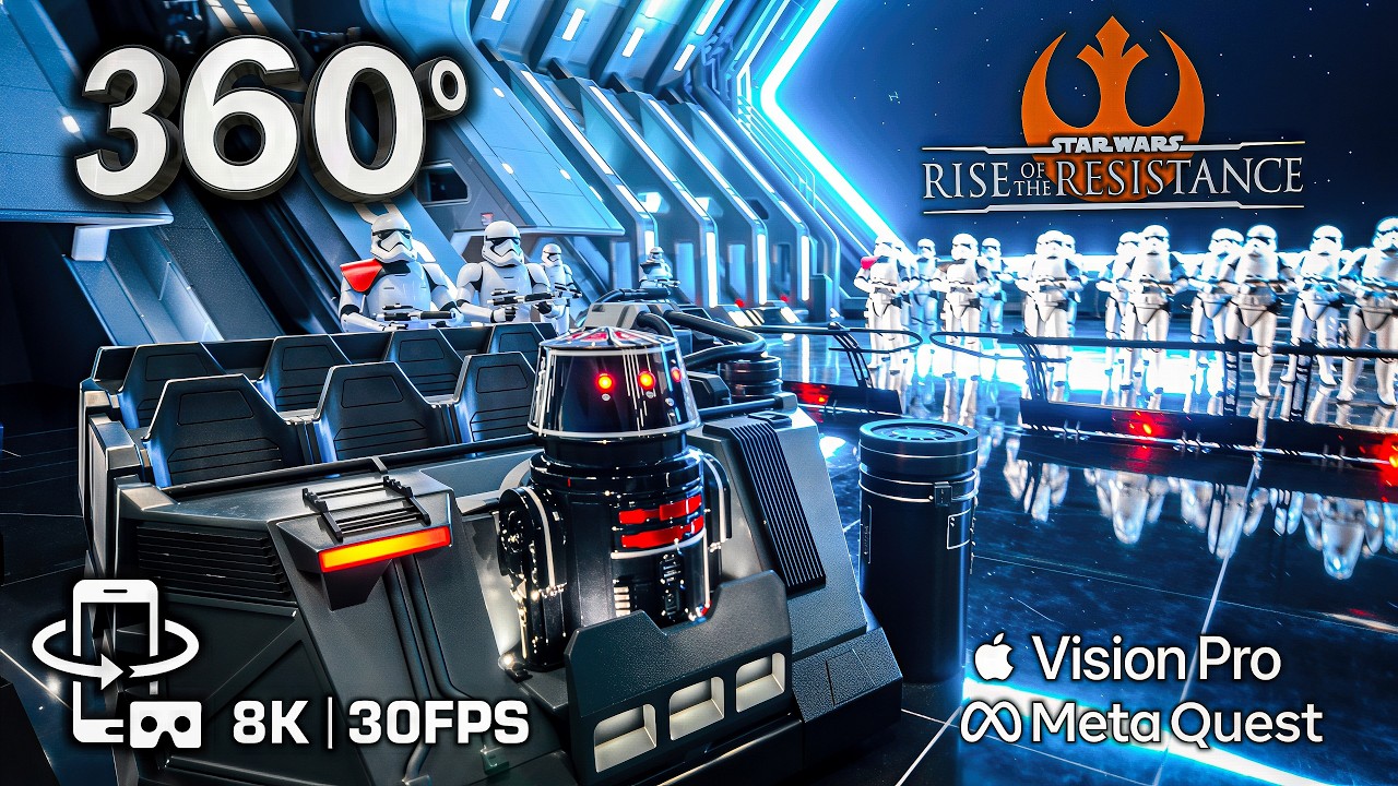 Immersive 8K 360° Star Wars Ride: Rise Of The Resistance VR Experience @ Disney World