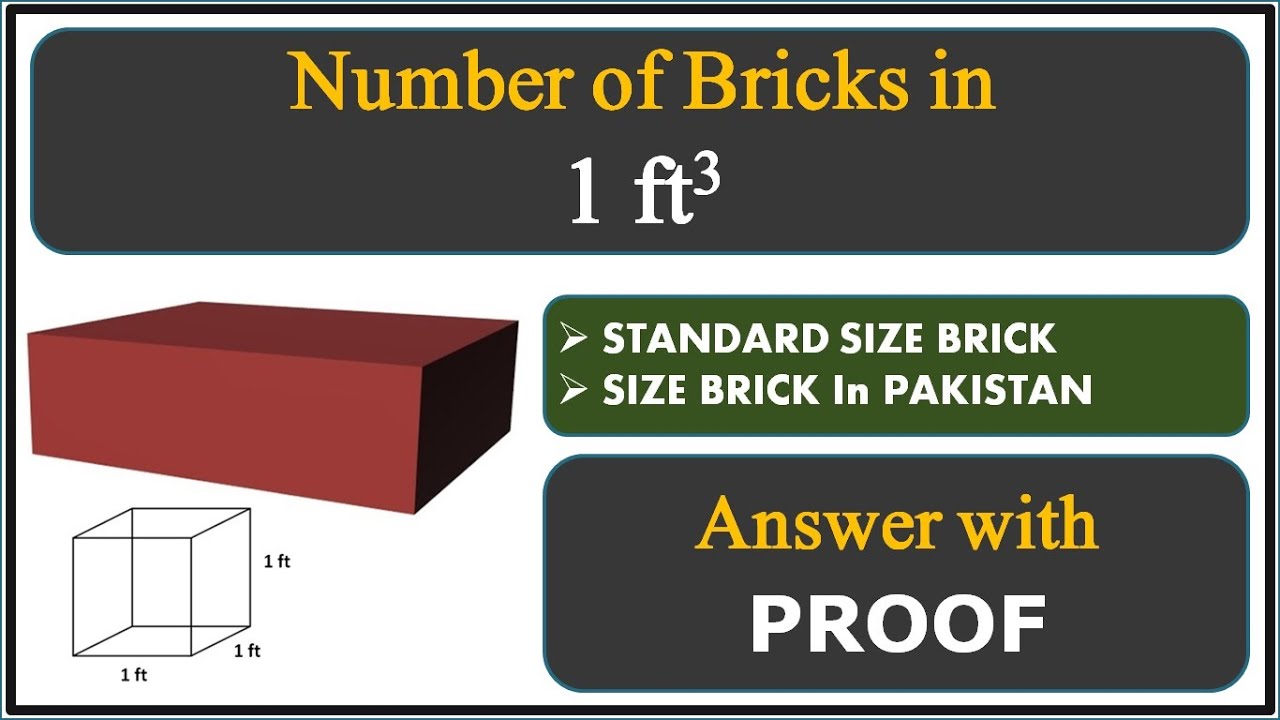 How Many Number of Bricks in 1 Cubic Feet | Explained With Solution