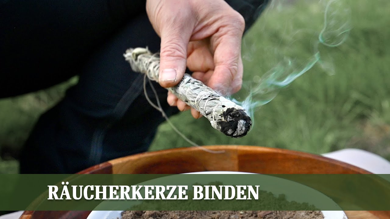 Räucherkerzen binden - Wie man aus Kräutern ein Räucherbündel herstellt