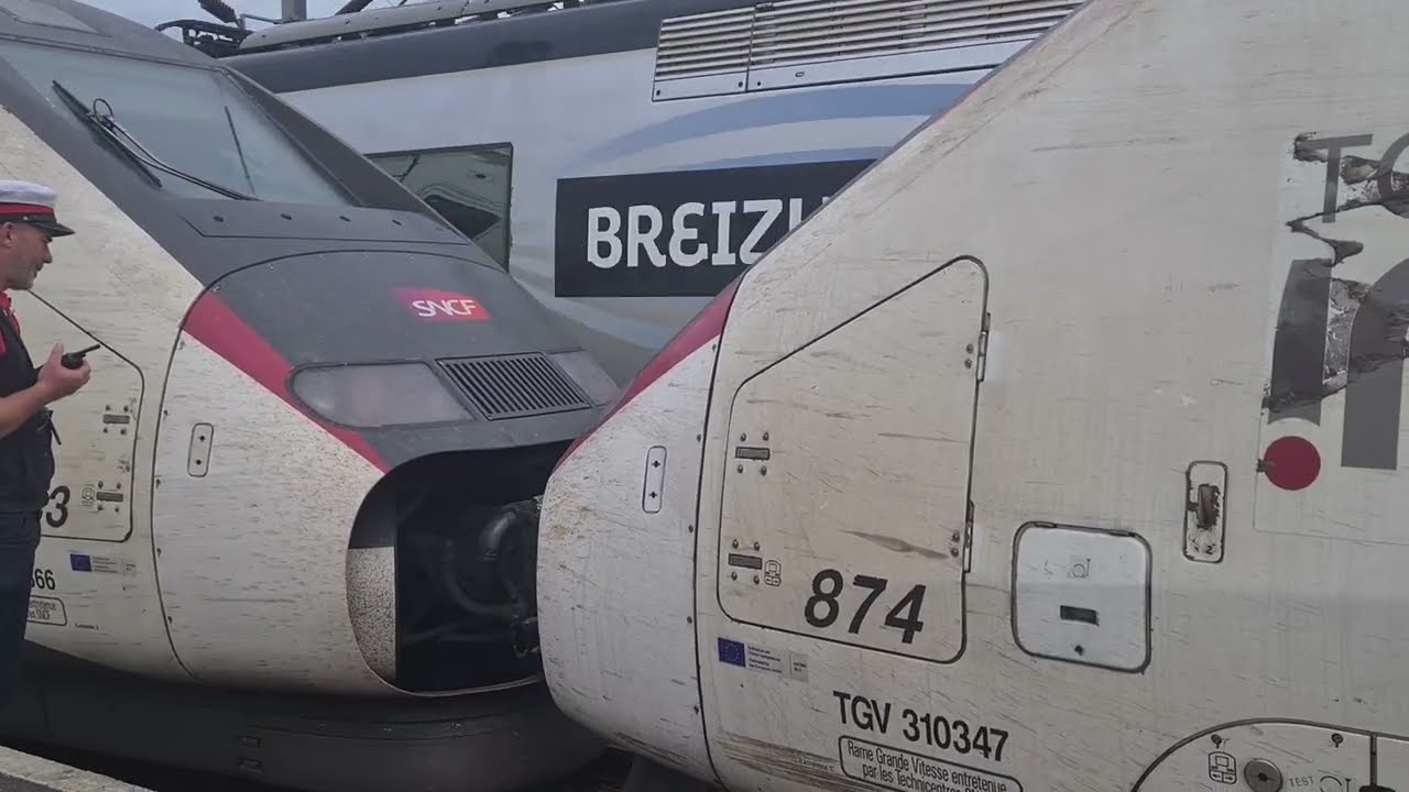 Spot à Quimper #4 : Gare saturé, manœuvres et accouplement, TGV Réseaux 512, trop de fou rire