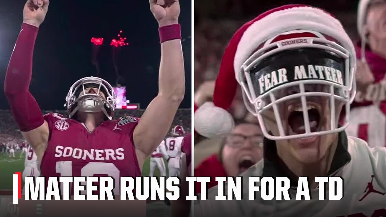 John Mateer RUNS IT IN for first TD of Alabama-Oklahoma in CFP First Round 😮&zwj;💨 | ESPN CFB