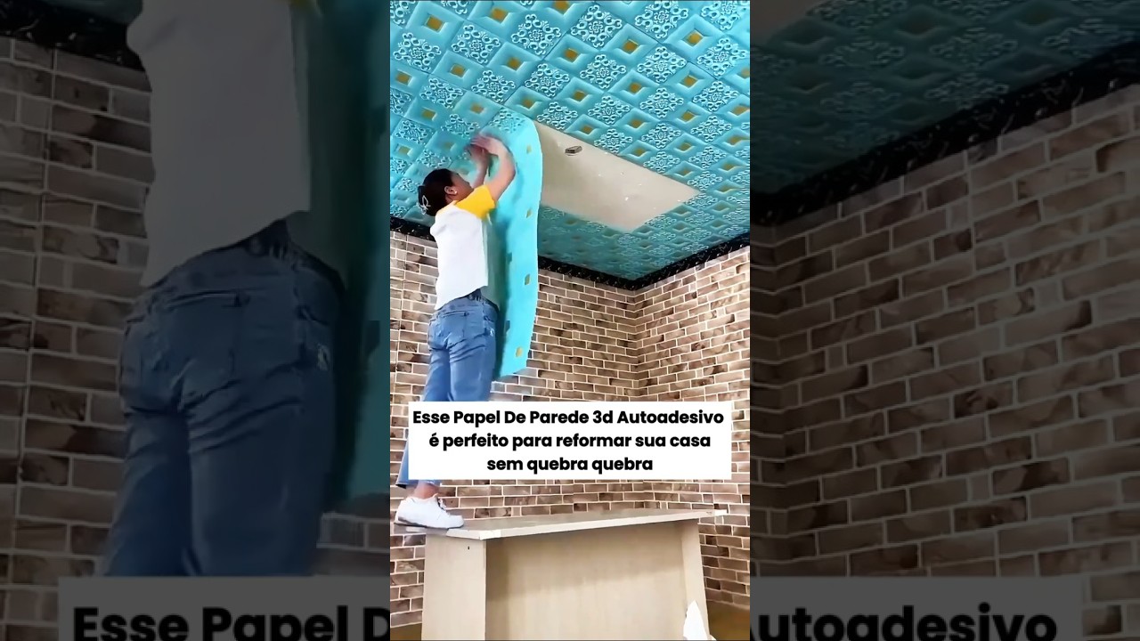 Olha que incr&iacute;vel esse papel de parede adesivo | Achadinhos #shorts #shortsvideo #brasil