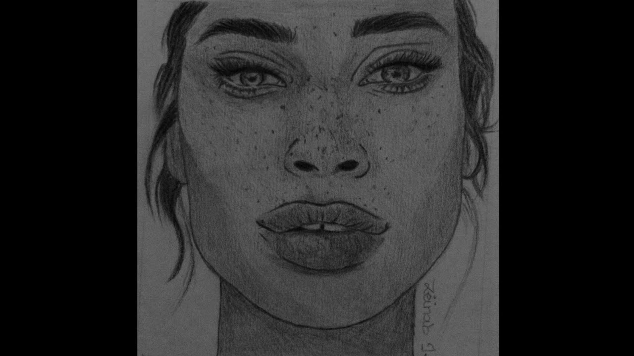 Drawing a girl's face (quicky) | ZeinArTube