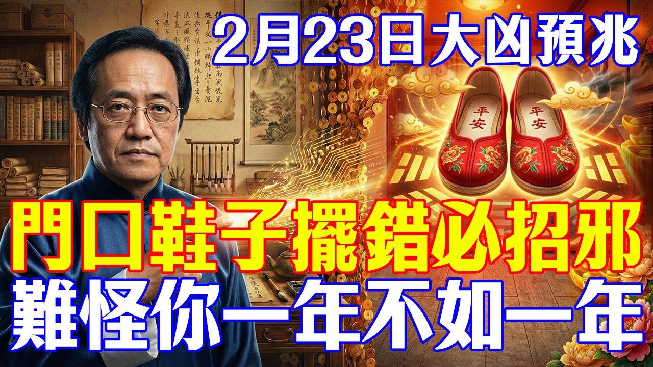 倪海廈怒斥：2月23日，正月初七，門口鞋子這樣擺，就是把「邪氣」請進家！難怪你家運勢一年不如一年，這不是迷信，是物理！#倪海廈#中醫養生#經方#人日改運#玄關風水