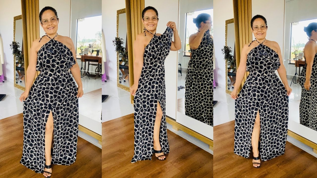 Vestido fácil de fazer com babado caracol simples