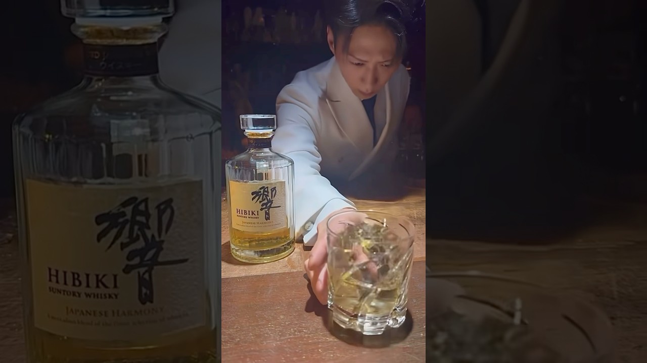 【Ninja ice show🧊🔪.𖥔】bar centifoliaの響🥃Samurai bartender🥷🏻 #shorts #tokyo #drink #ninja #japan