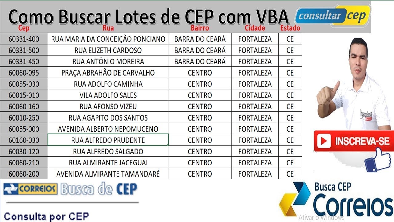 Planilha de consulta de Lotes de CEP | Planilha de consulta de CEP | ViaCEP