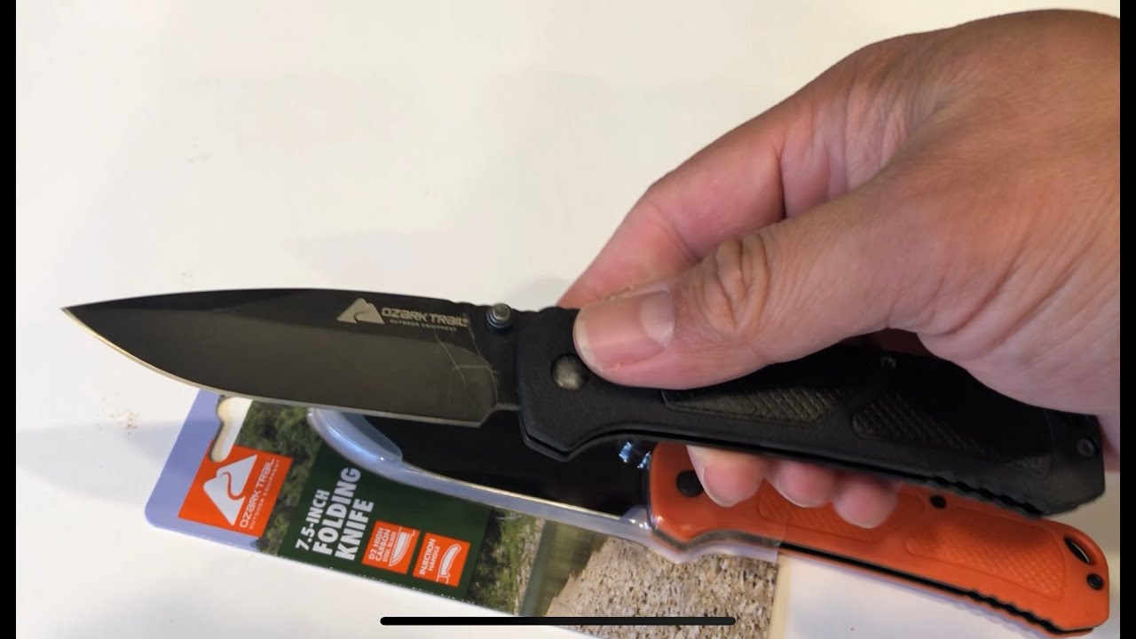 BLACK Ozark Trail D2 Folding Knife -  How To Dye FRN Knife Scales