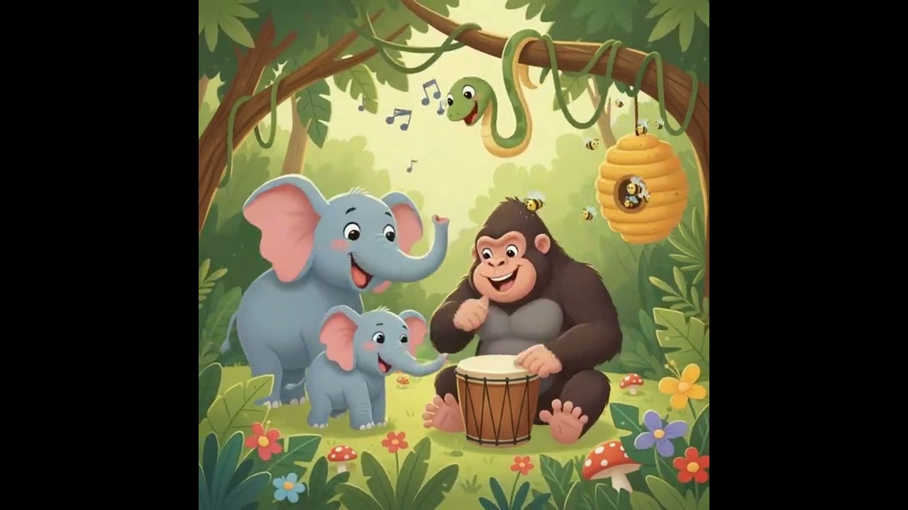 Die wilde Dschungelparty - fröhliches Kinderlied mit vielen Tieren