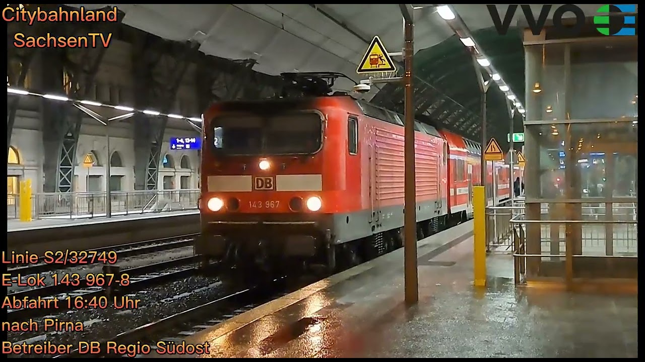 Bahnverkehr im Winter bei -5 °C in Dresden Hbf mit 101 088-3 & 101 005-7