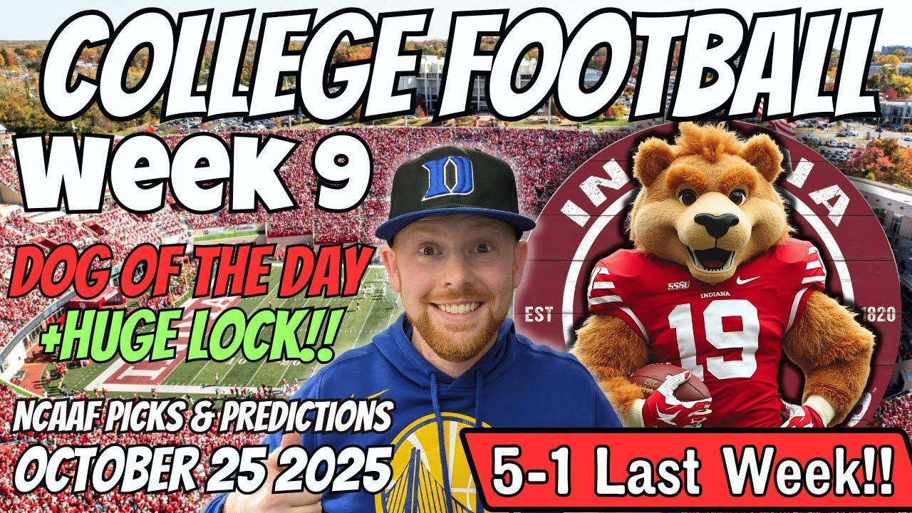 College Football Picks Week 9 Today Saturday 10/25/2025 | Free NCAAF Best bets & Predictions