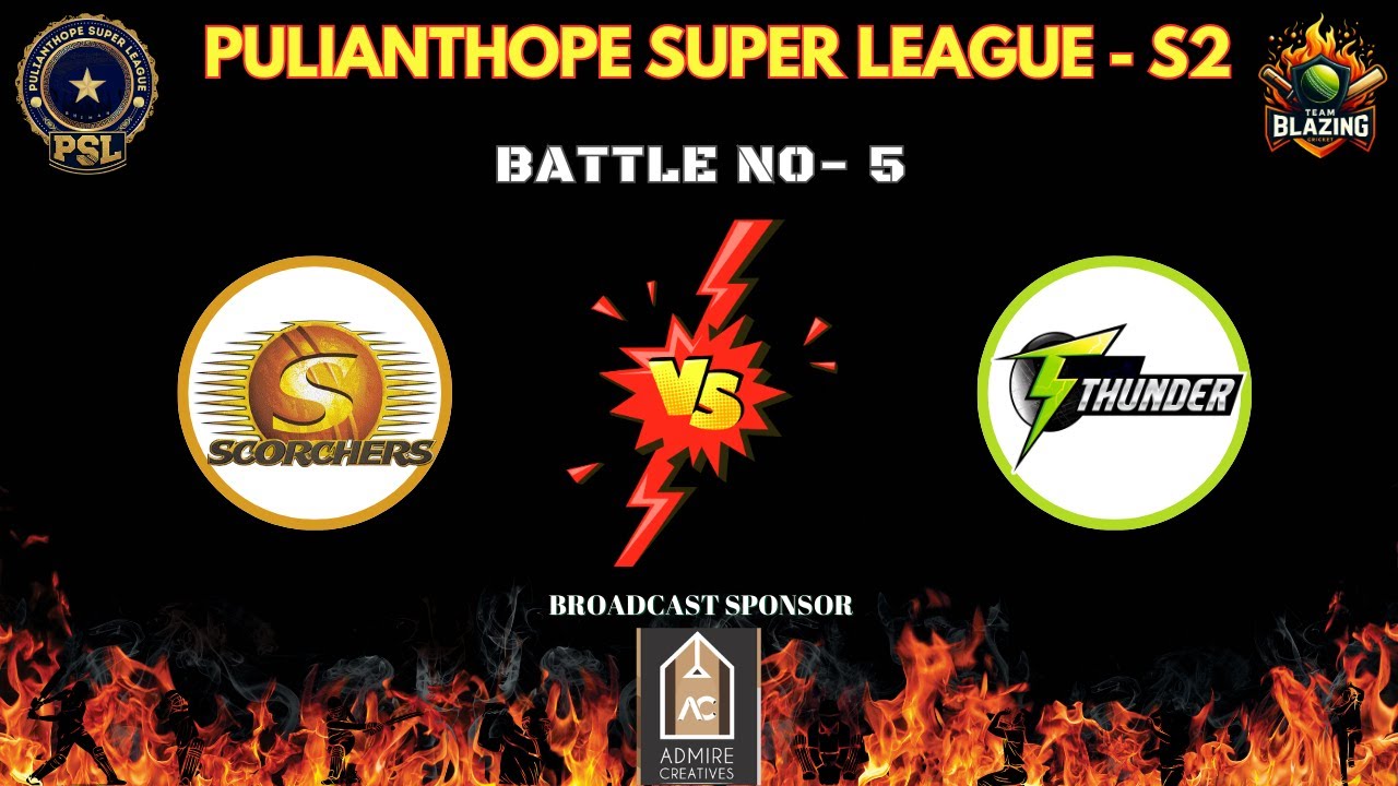 🔴 LIVE NOW 🔥 | Battle 5 – Scorchers 🔥 vs Thunders ⚡ | PSL | Powered by Royapuram Shafi & Tiger Afroz