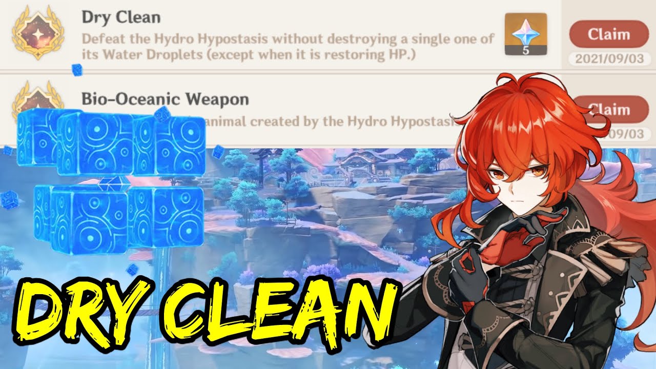 DRY CLEAN ACHIEVEMENT  (Hydro Hypostasis Achievement) | Genshin Impact