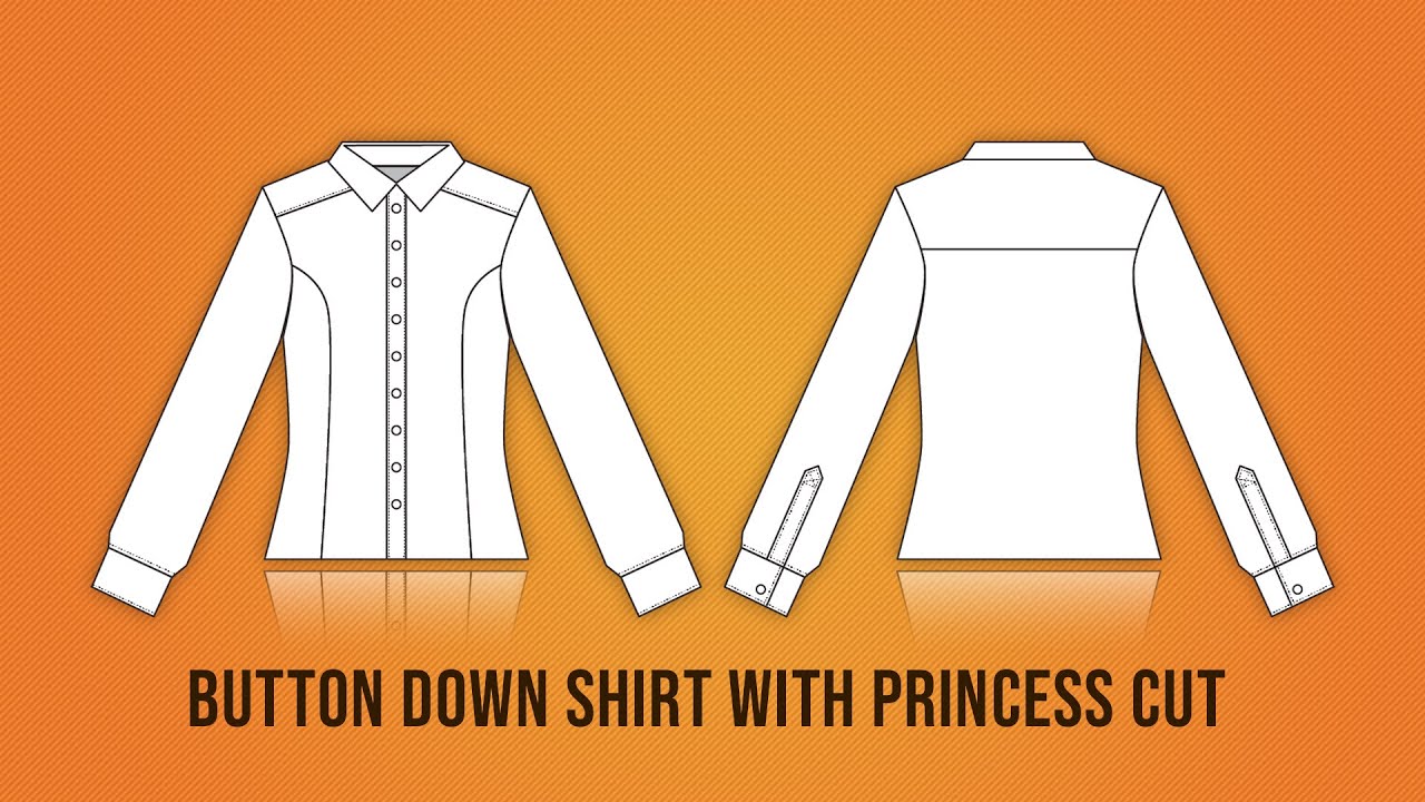 Drawing A Button Down Shirt With Princess Cut  | Adobe Illustrator For Fashion Design | V02