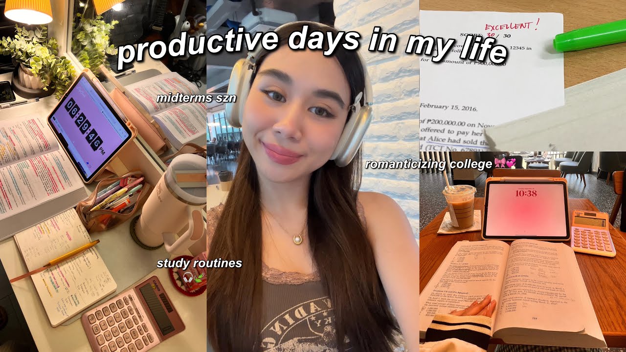 STUDY VLOG | waking up at 8AM, midterms, accountancy student 🐯✨