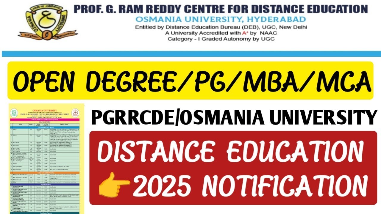 Professor G Ram Reddy Distance Education 2025 Notification@StudentUpdates247