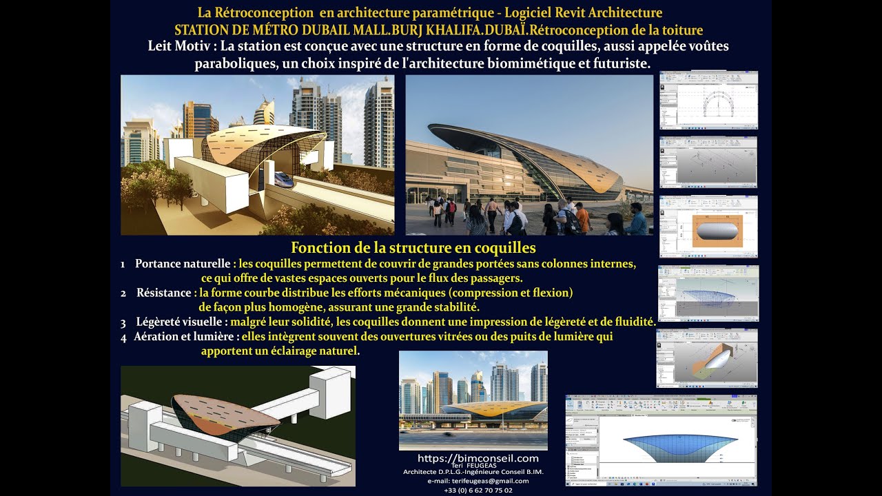 PRESENTATION EN RETROCONCEPTION SUR REVIT 2026 STATION DE METRO DUBAI 2 08 25