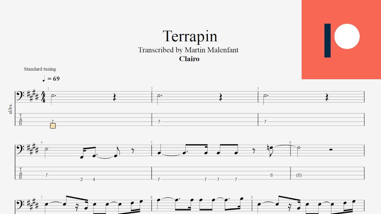 Clairo - Terrapin (bass tab)